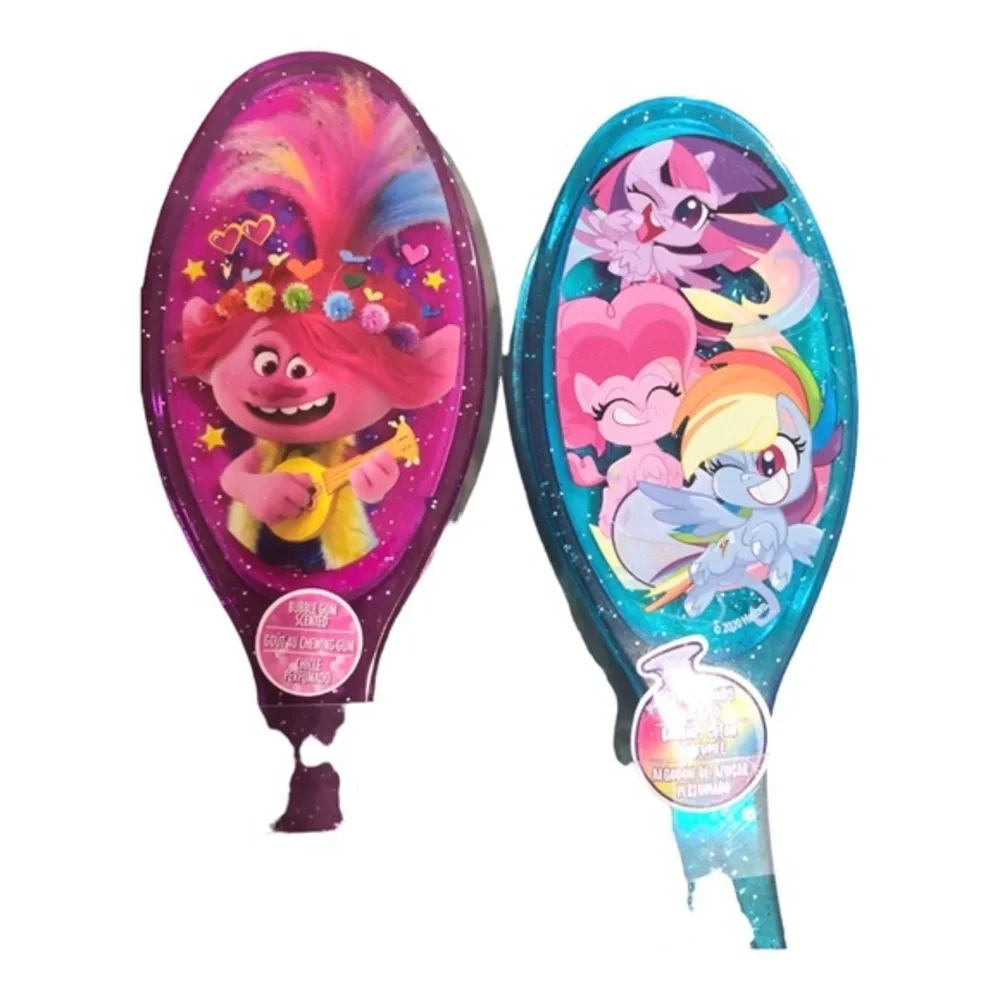 2pack “my little pony” cotton candy‎ and “trolls” strawberry scented hair brush
